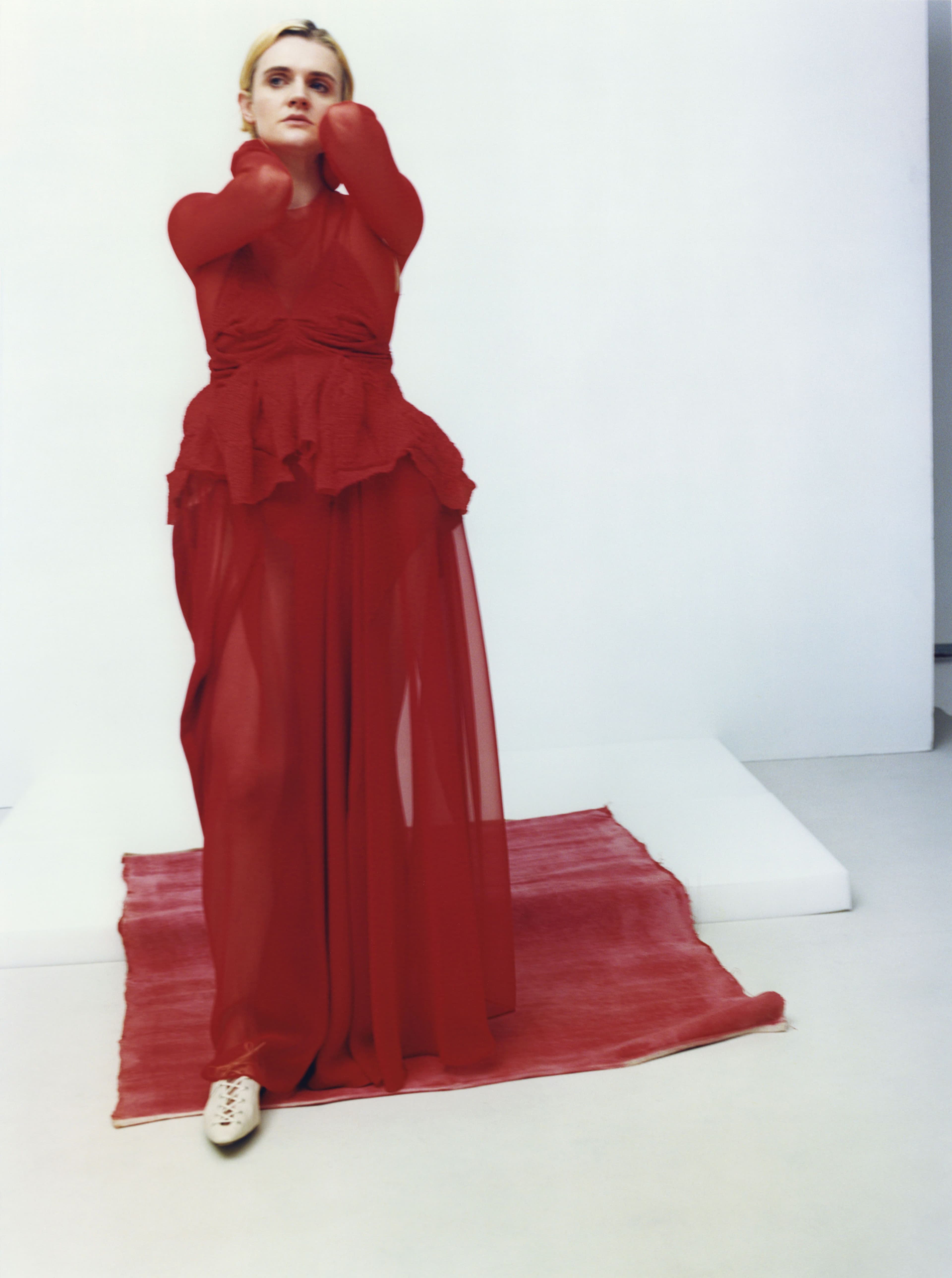 All CLOTHING by ,Ashlyn. ,SHOES by ,Stella McCartney.