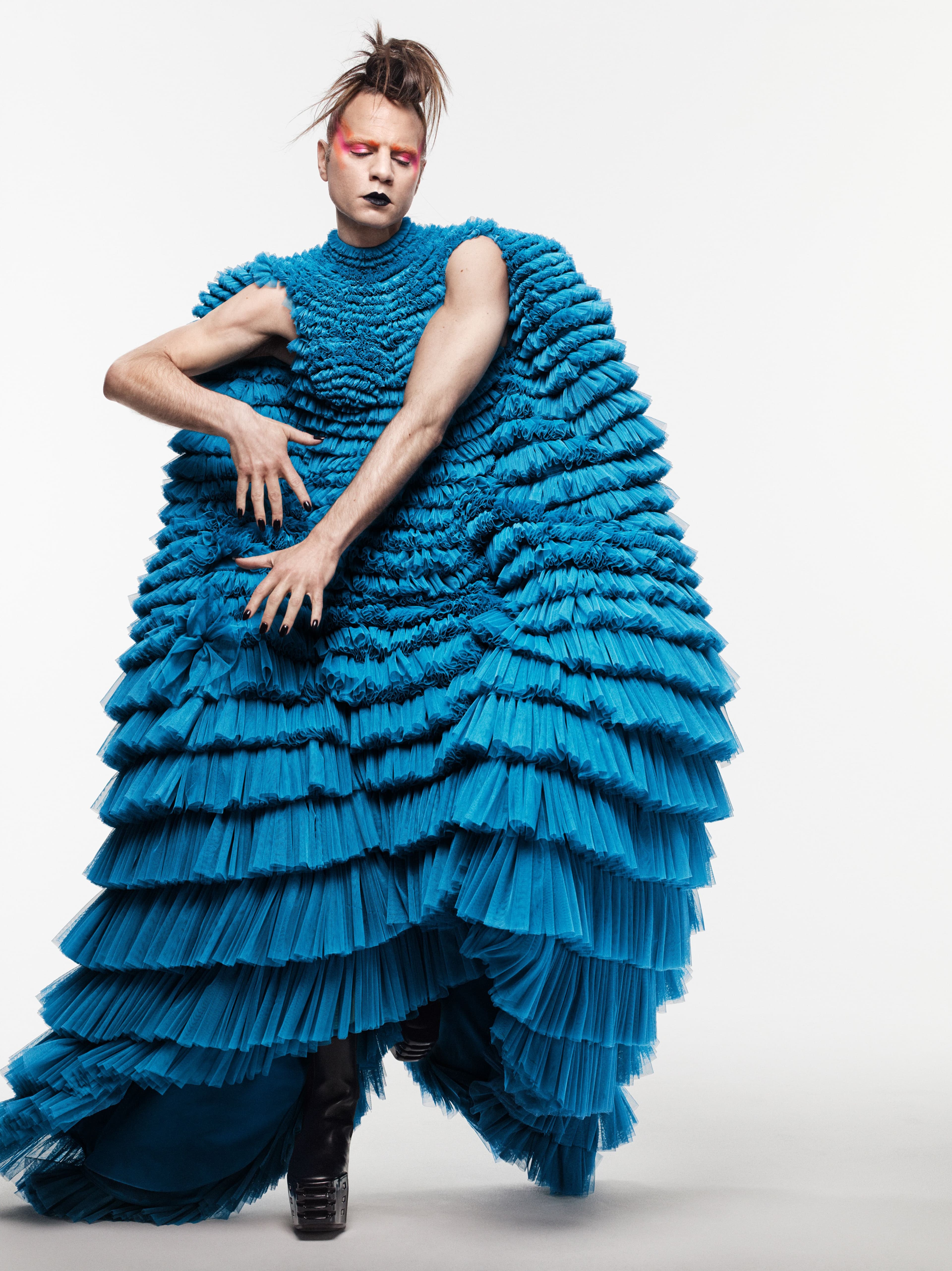 Dress by Lùchen. Boots by Rick Owens.