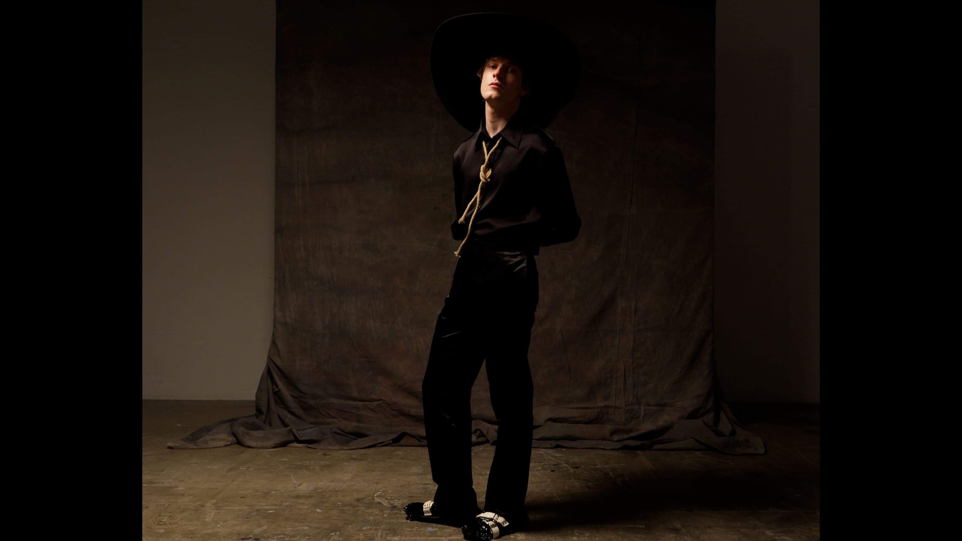 All CLOTHING by ,Filippa K,. HAT by ,Gwen Baek,. SHOES by ,13 09 SR,..