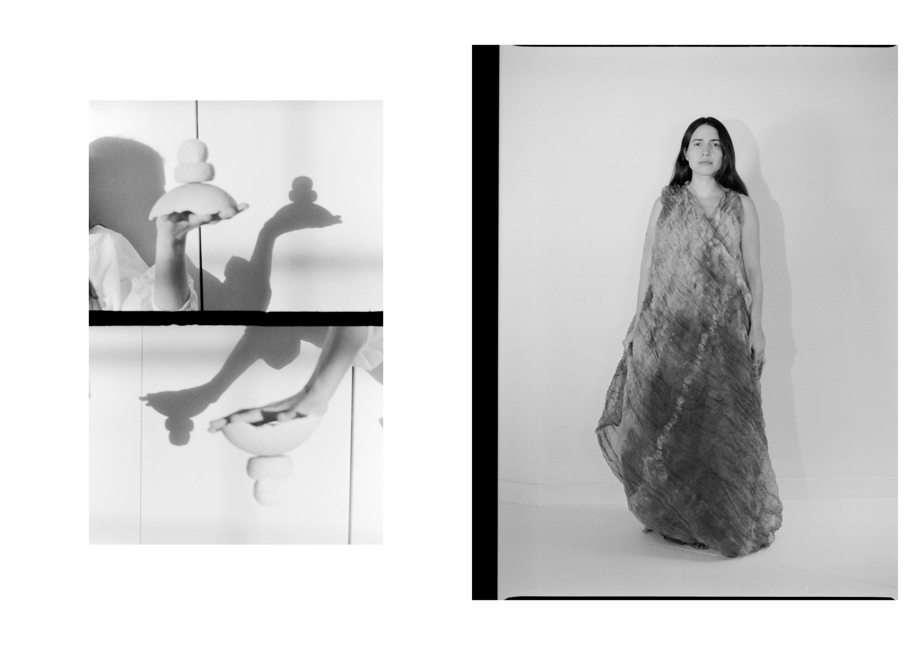 Left: Dress by Fragmentario. Right: Dress by Fragmentario.