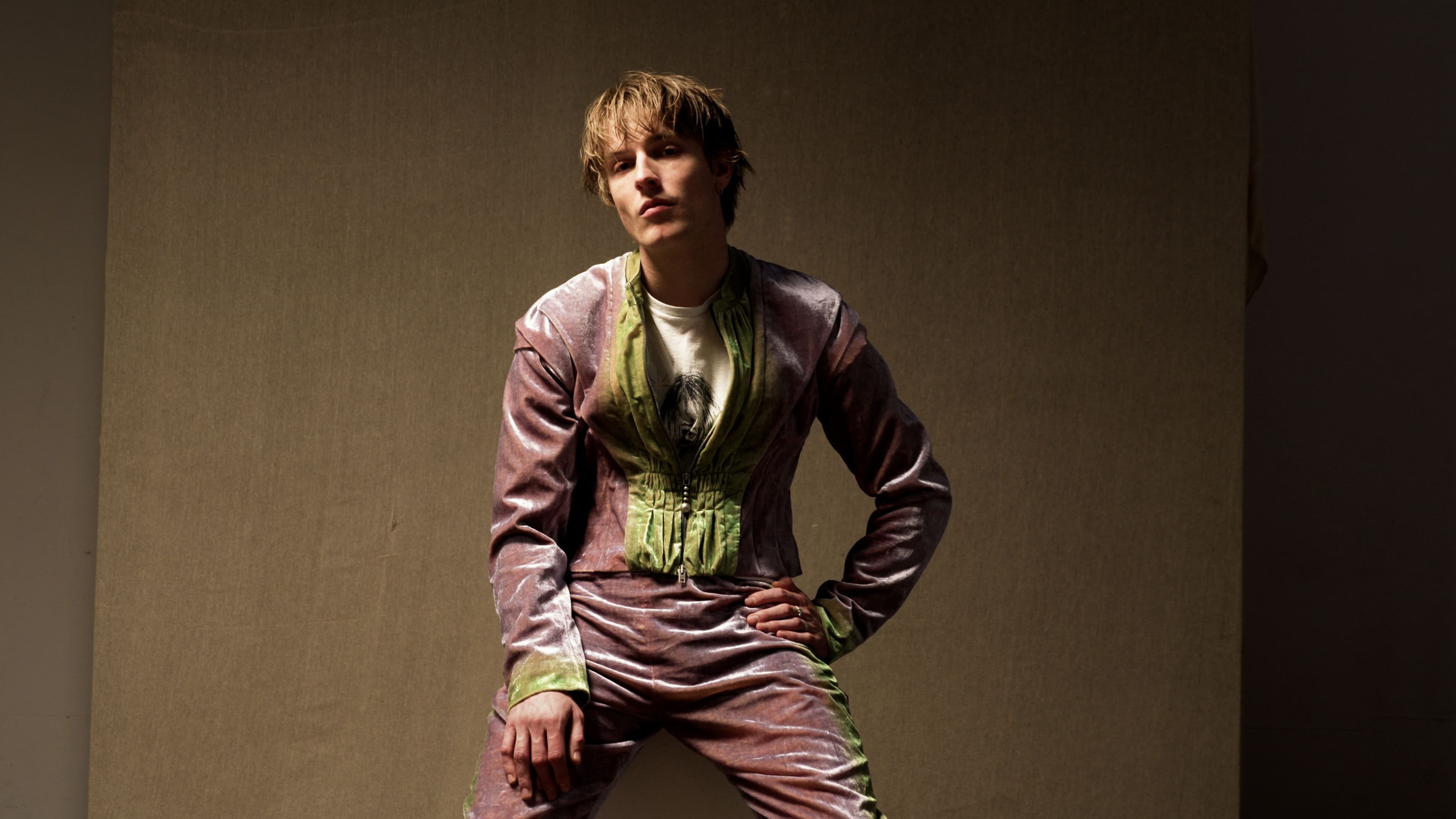 JACKET and PANTS by ,Acne Studios,. Vintage T-SHIRT, Hoffman’s own..