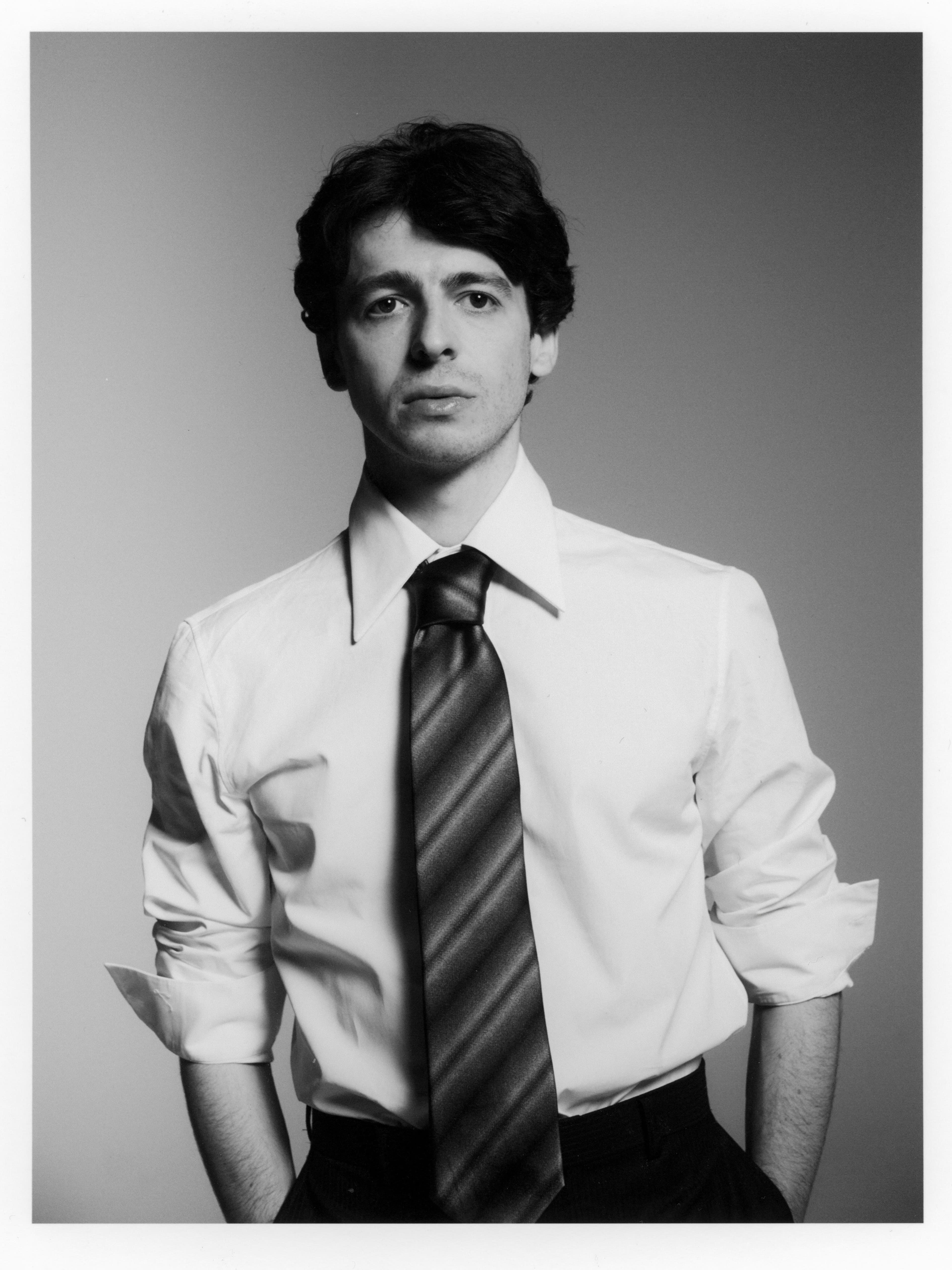 SHIRT by ,Alexander McQueen. ,TIE by ,JORDANLUCA. ,Vintage PANTS.